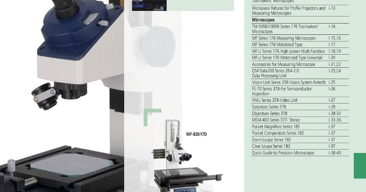 MAGNIFIER MICROSCOPE PHILIPPINES MITUTOYO CATALOG US1004 Section I
