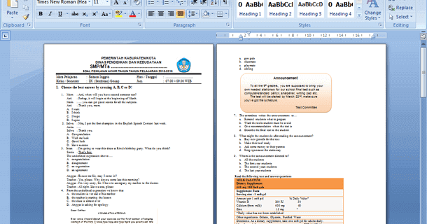 Contoh Soal Pat Bahasa Inggris Smp Mts Kelas 9 Ta 2019 2020 Drivedocx