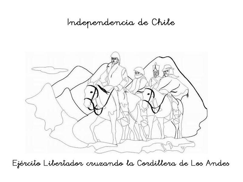 Colorear independencia de Chile - Jugar y Colorear