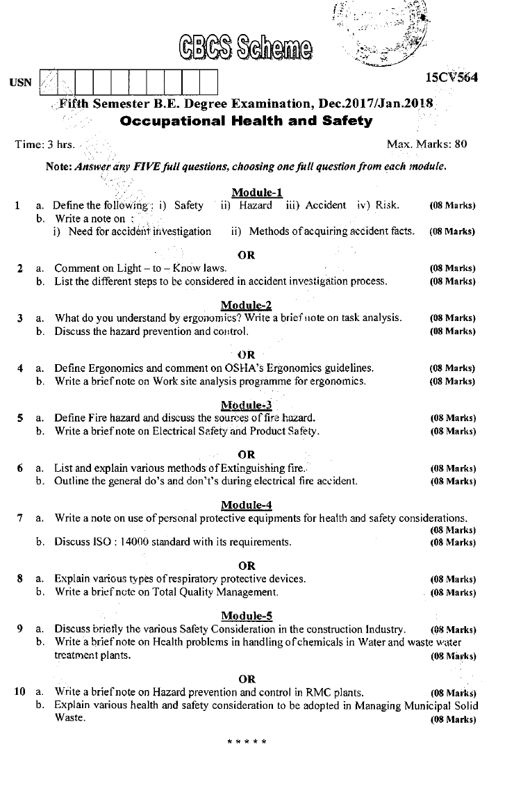 Visvesvaraya Technological University B.E. Civil Engineering (CBCS