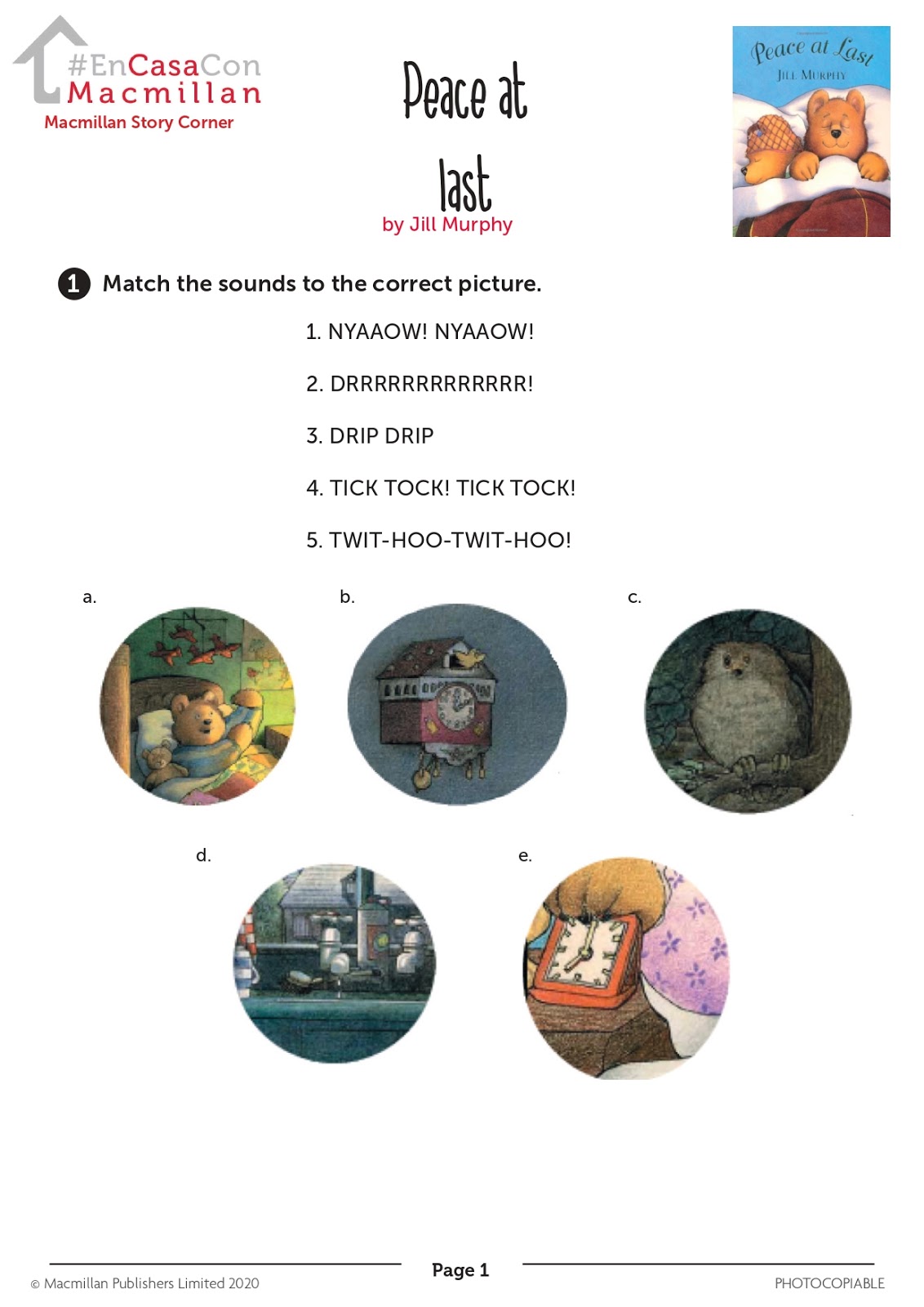 Eva's class: Story time: Peace at last