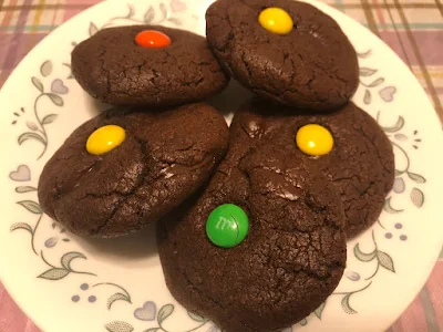 Double chocolate chip m&m cookies
