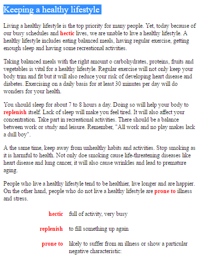 healthy lifestyle essay speech