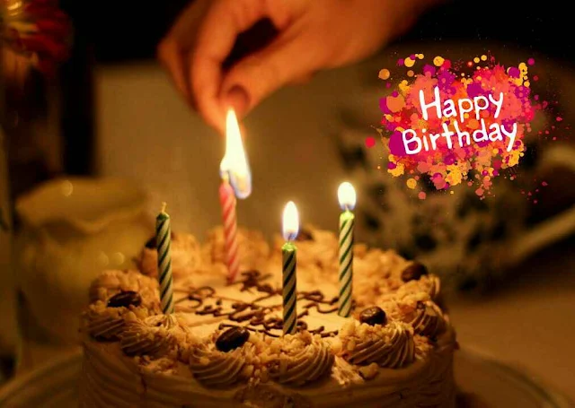 Beautiful Happy Birthday Image in hd with cake and candles free download