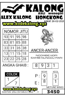 syair hk kalong
