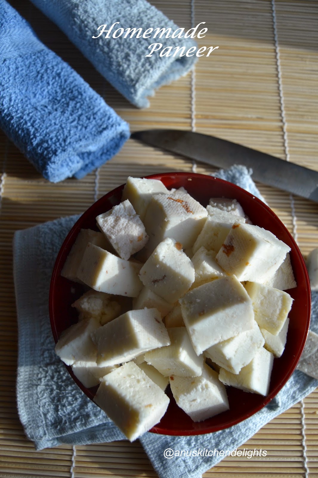 Anu's Kitchendelights HOMEMADE PANEER / COTTAGE CHEESE