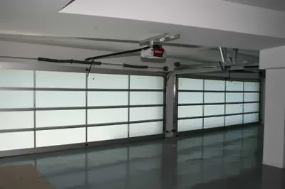 Garage door glass design