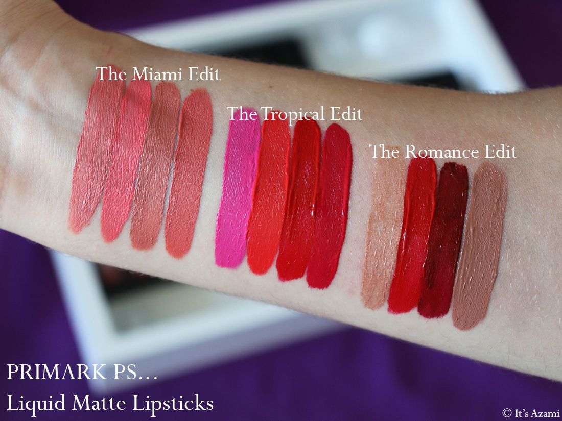 Primark PS... Liquid Matte Lipsticks - The Tropical Edit - The Mocha Edit - The Rose Edit - The Miami Edit - The Romance Edit - Review & Swatches Avis Makeup Maquillage - London Makeup Artist Beauty Blogger Youtube Primark PS... Liquid Matte Lipsticks - The Tropical Edit - The Mocha Edit - The Rose Edit - The Miami Edit - The Romance Edit - Review & Swatches Avis Makeup Maquillage - London Makeup Artist Beauty Blogger Youtube