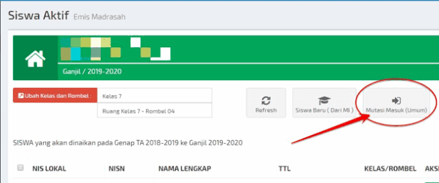 Cara Menambah Siswa Baru ( umum ) menggunakan menu Mutasi Masuk ( Umum )