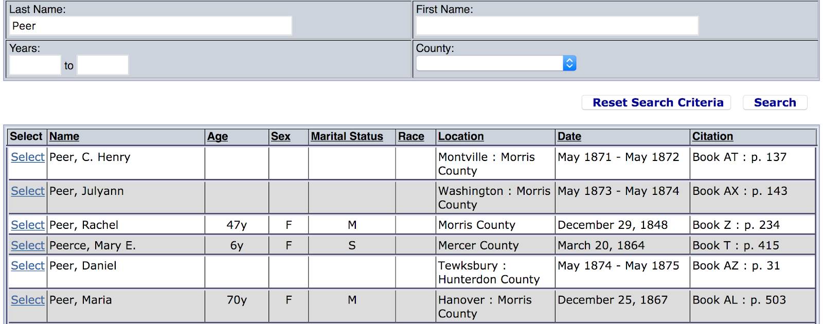 Olive Tree Genealogy Blog New Jersey Death Records 18481878 Online