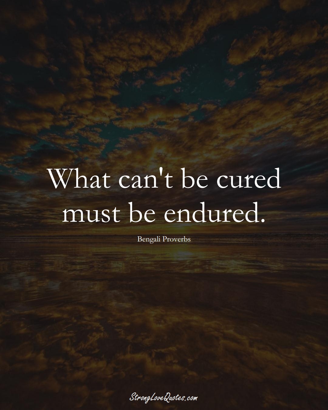 What can't be cured must be endured. (Bengali Sayings);  #AsianSayings