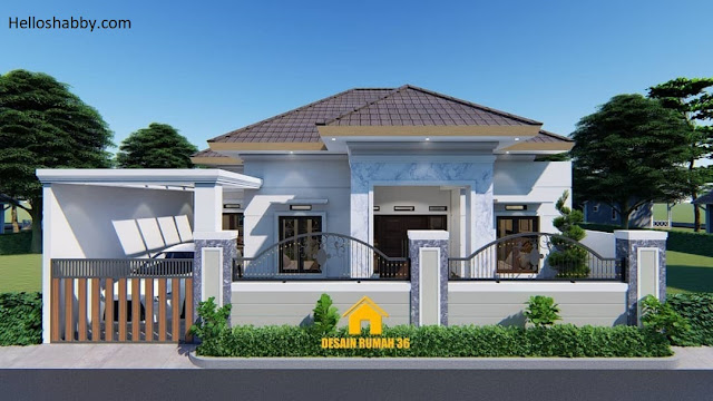 Desain Rumah Modern 12 x 12 M dengan 4 Kamar Tidur dan Musola. Aman dan