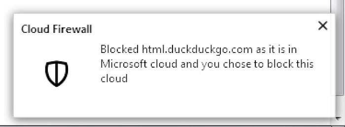 Cloud Firewall blocks DuckDuckGo