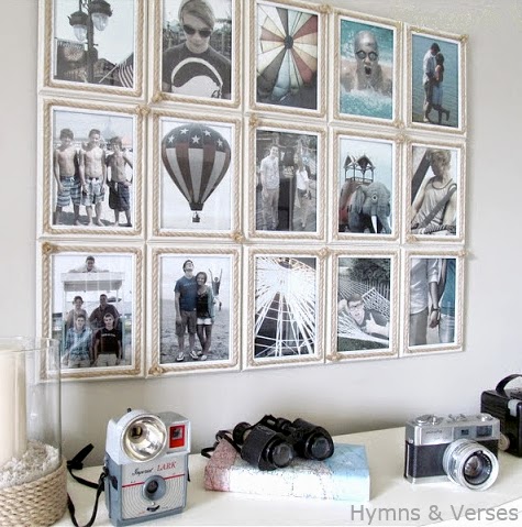 rope picture frame gallery wall