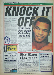 Back page of the Sunday Sport newspaper from 13th September 1987