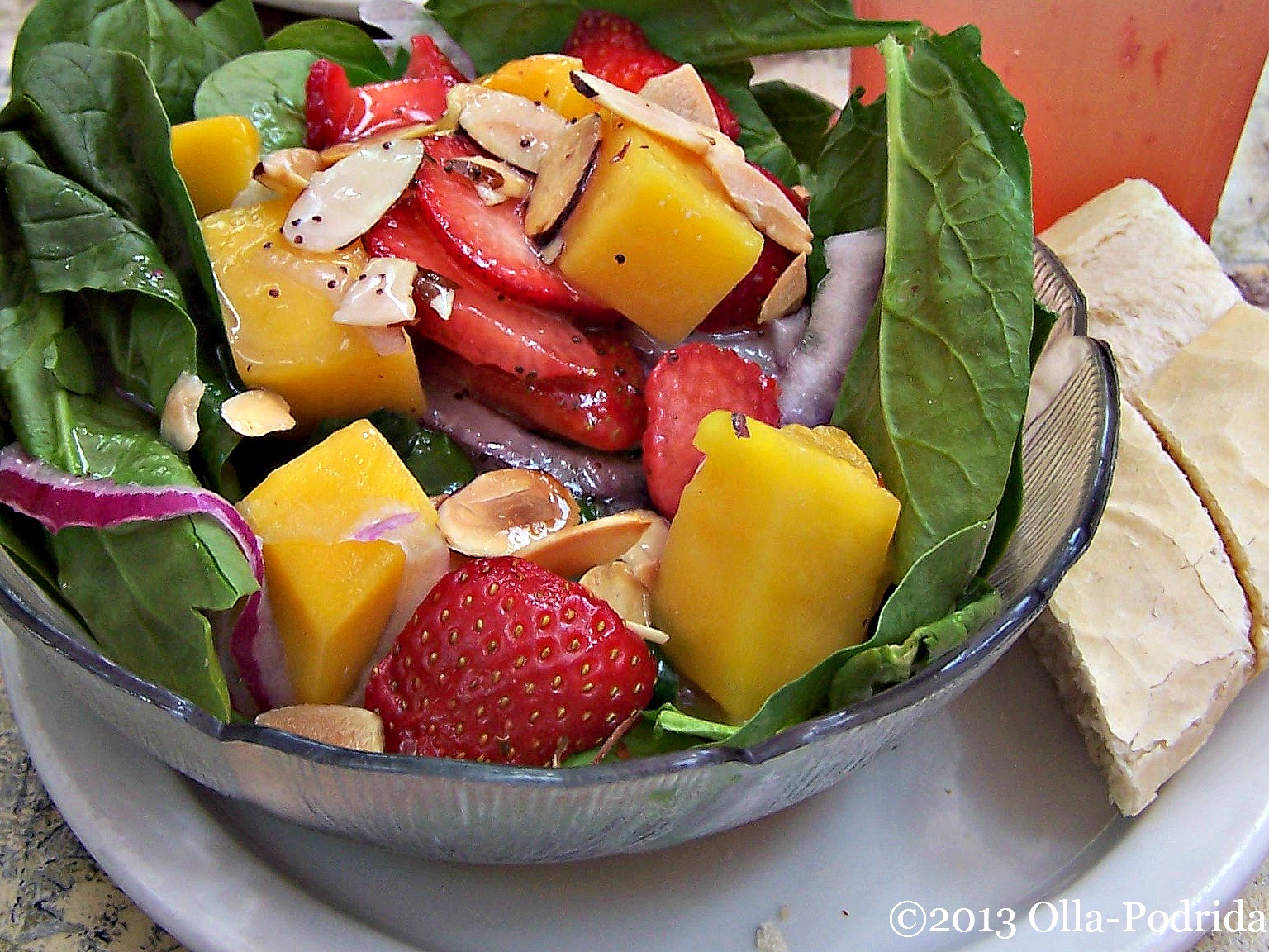 Olla-Podrida: Strawberry Mango Spinach Salad