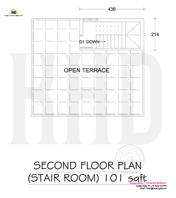 Drawing of second floor plan