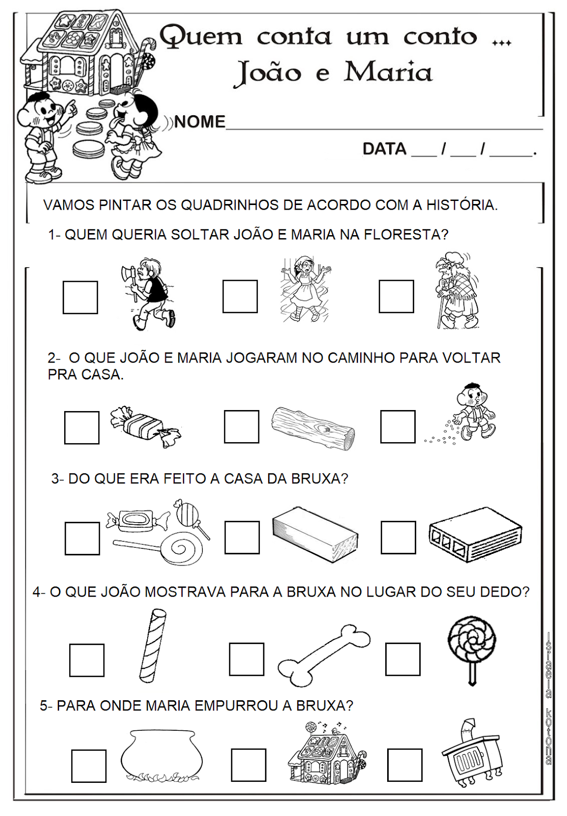 João e Maria atividades