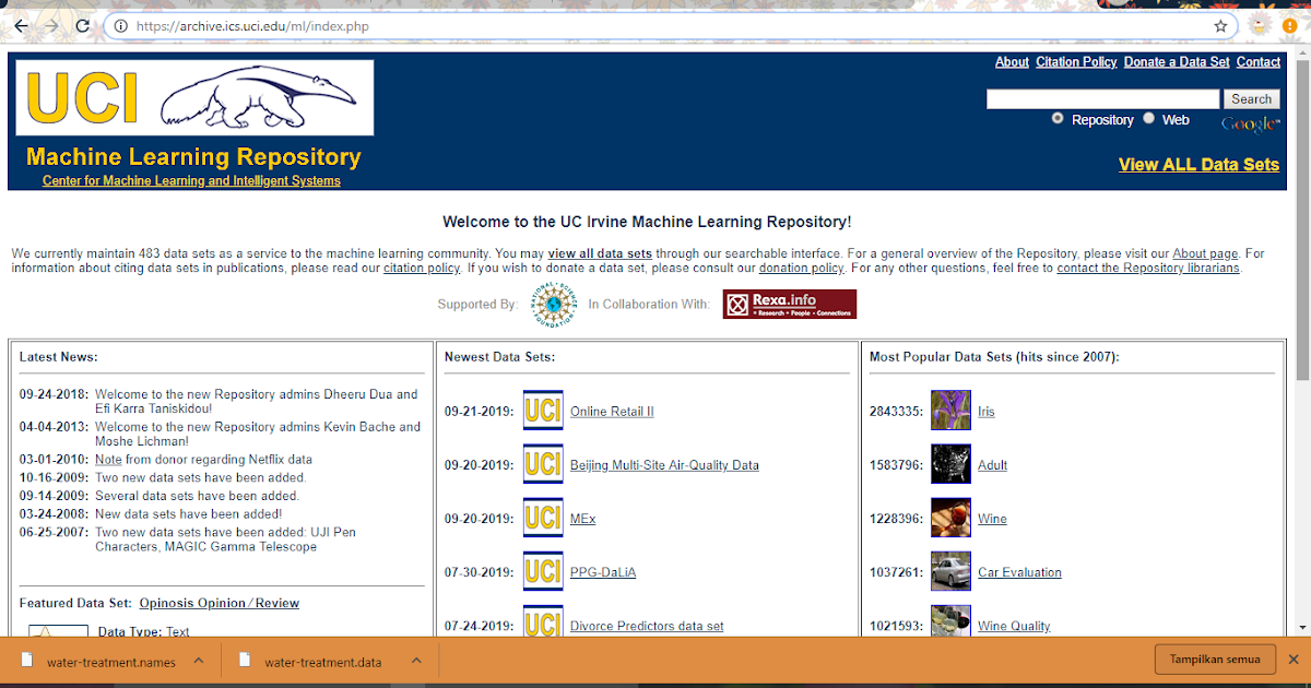 uci machine learning repository adalah Lucien Bender