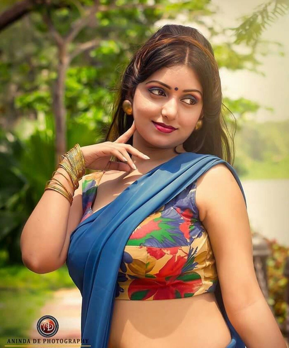 Youtube Fame Rupsa Saha Chowdhury Stunning Saree Gallery-4392