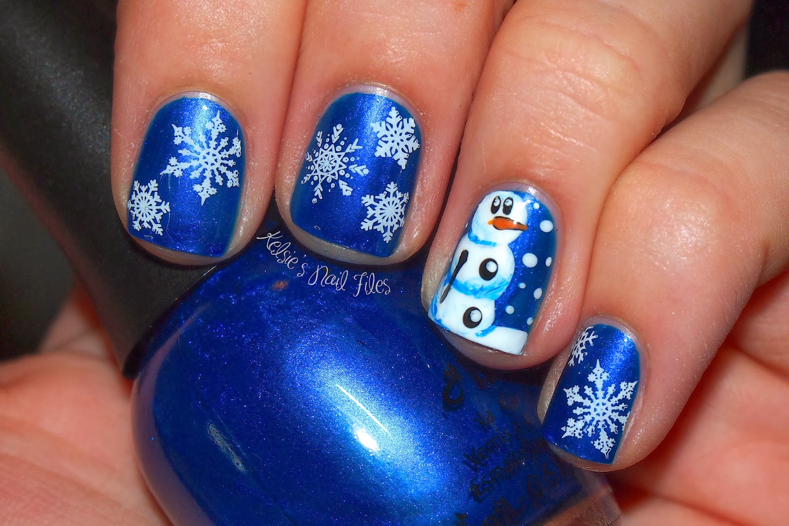 winter gel nail art design