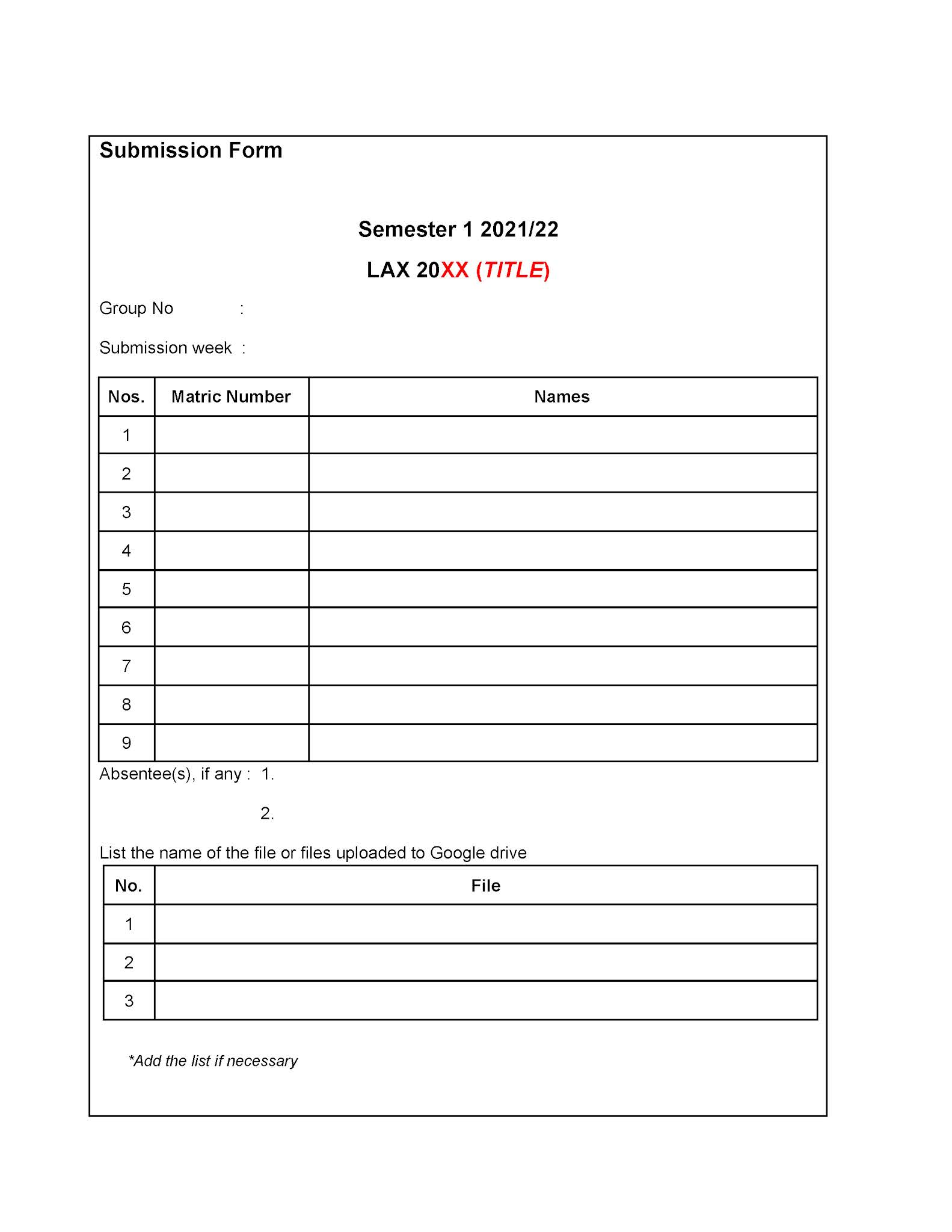 SUBMISSION FORM