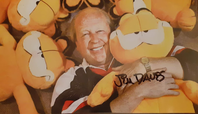 Jim Davis, an American cartoonist. Best known as the creator of the comic strips Garfield, one of the world's most widely syndicated comic strips