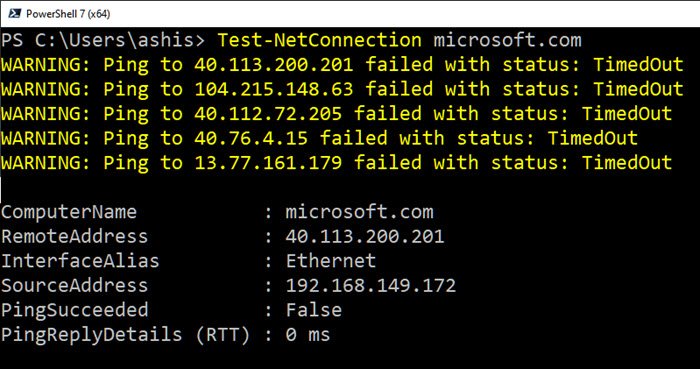 Устранение неполадок с подключением к сети Windows Server с помощью PowerShell