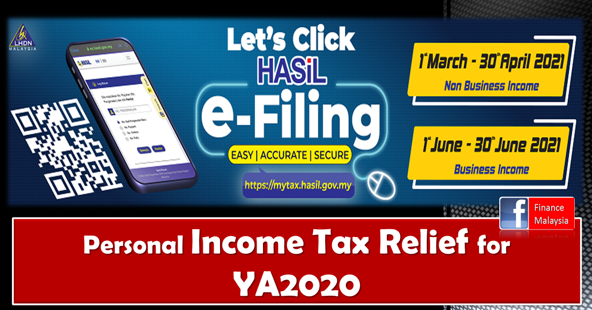 Finance Malaysia Blogspot Personal Tax Relief for YA2020
