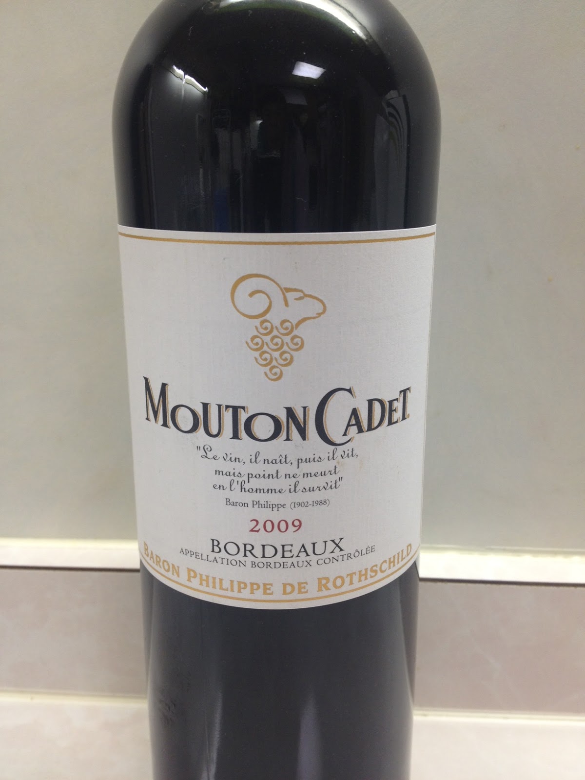 The Ordinary Wine Drinker 2009 Baron Philippe Rothschild Mouton Cadet