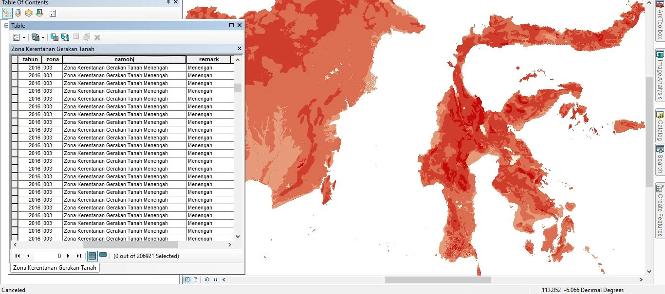 Data Shapefile Zona Kerentanan Gerakan Tanah Indonesia