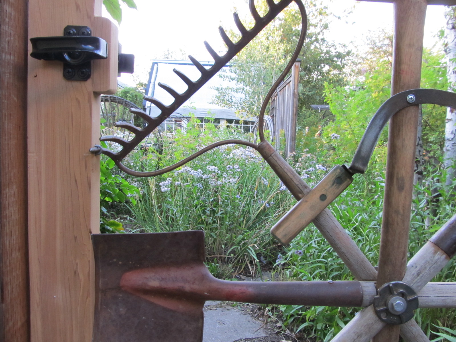 Montana Wildlife Gardener a repurposed garden tool, garden gate