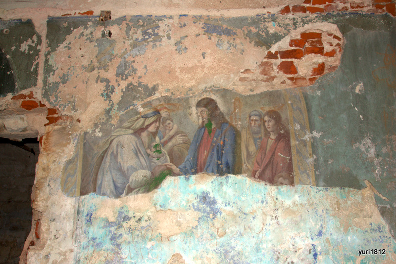 Фрагмент фрески церкви Параскевы Пятницы на Торгу (другое название - церковь Рождества Пресвятой Богородицы или просто Пятницкая)