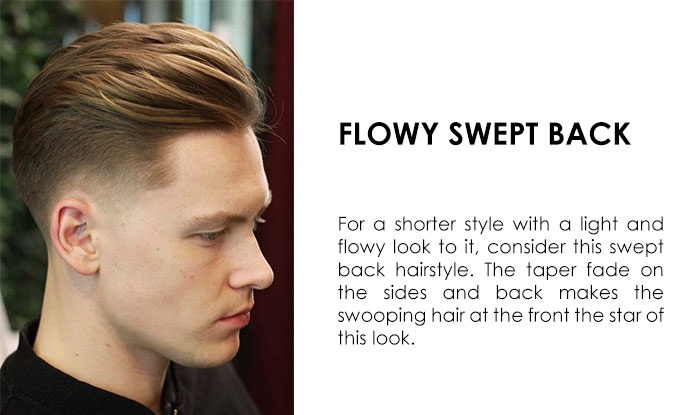 Flowy Swept Back | 29 Different type of Tapper Fade Haircuts for Men | NeoStopZone