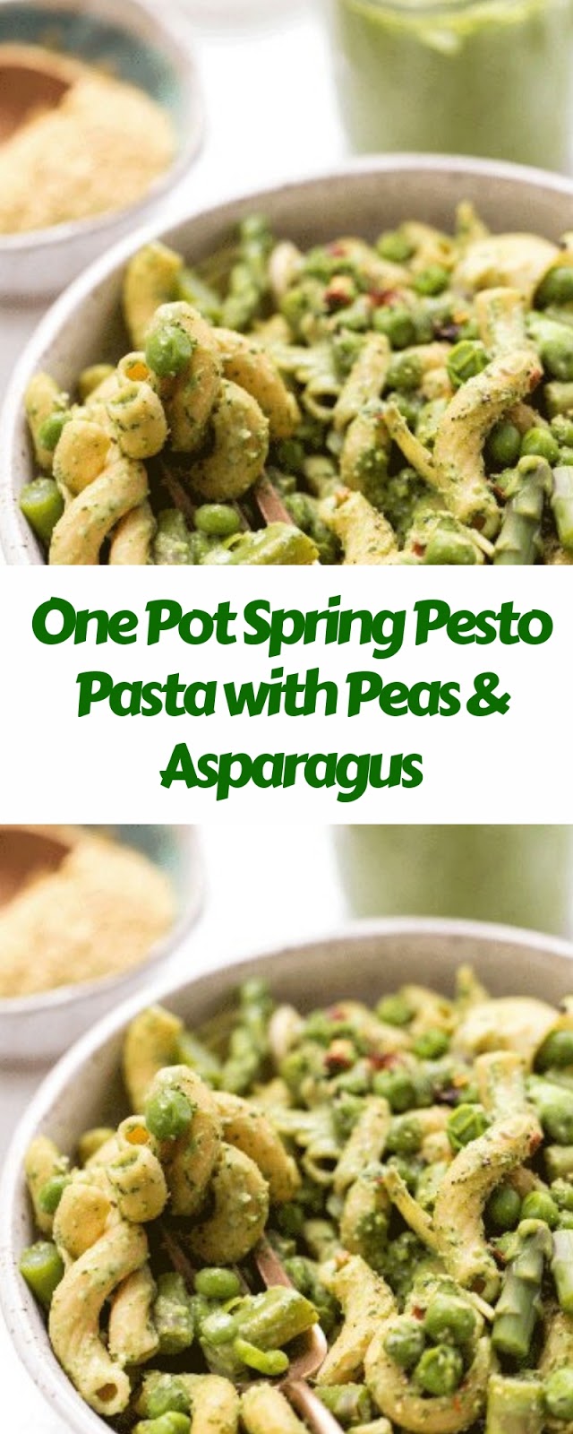One Pot Spring Pesto Pasta with Peas & Asparagus