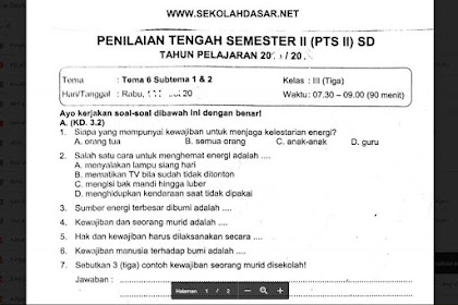 Soal Ulangan Harian Bahasa Indonesia Kelas 6 Semester 1