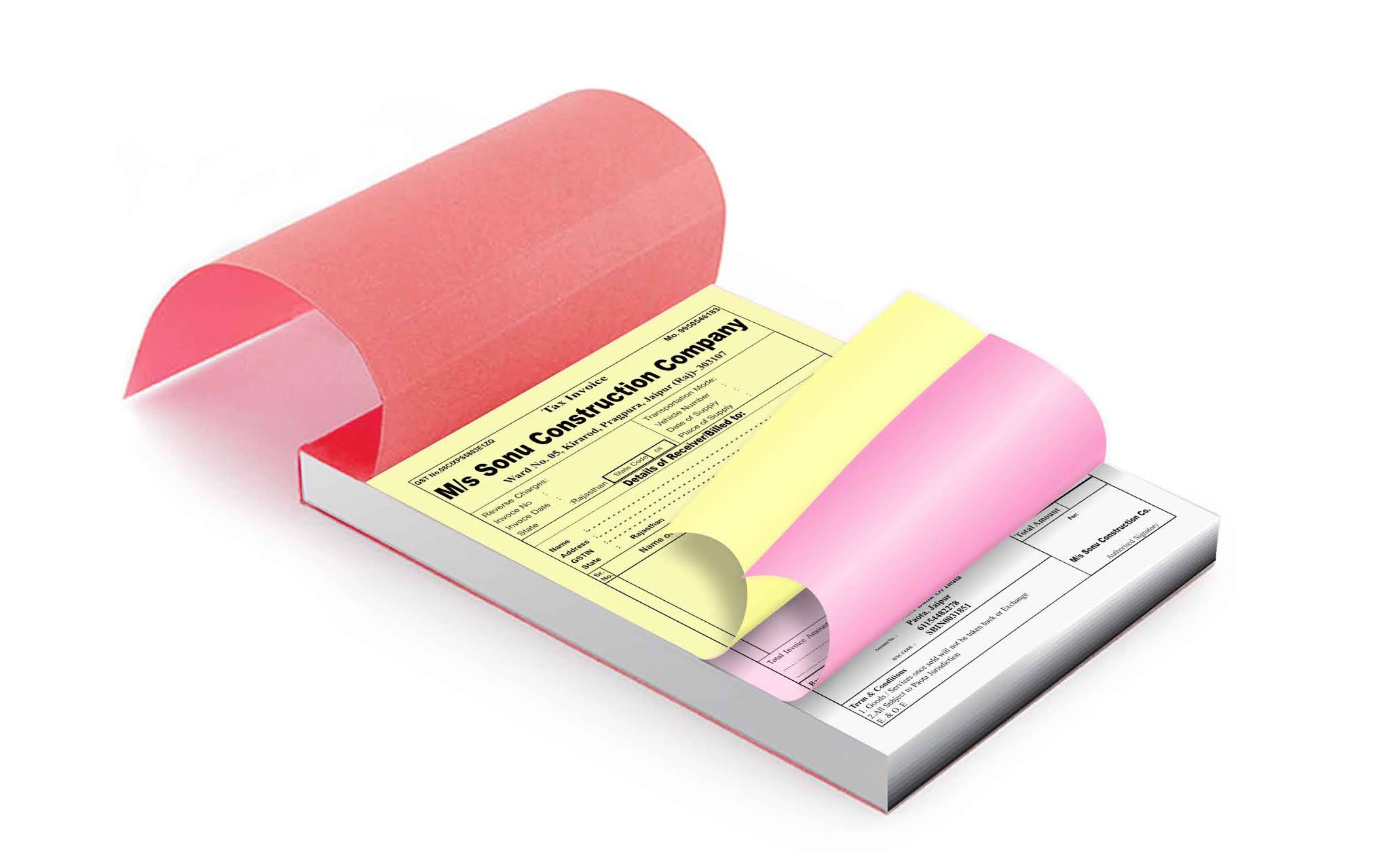 Print Or Buy Online Triplicate Page Bill Book 6th Or 1 6 Size Or 6 75 X 