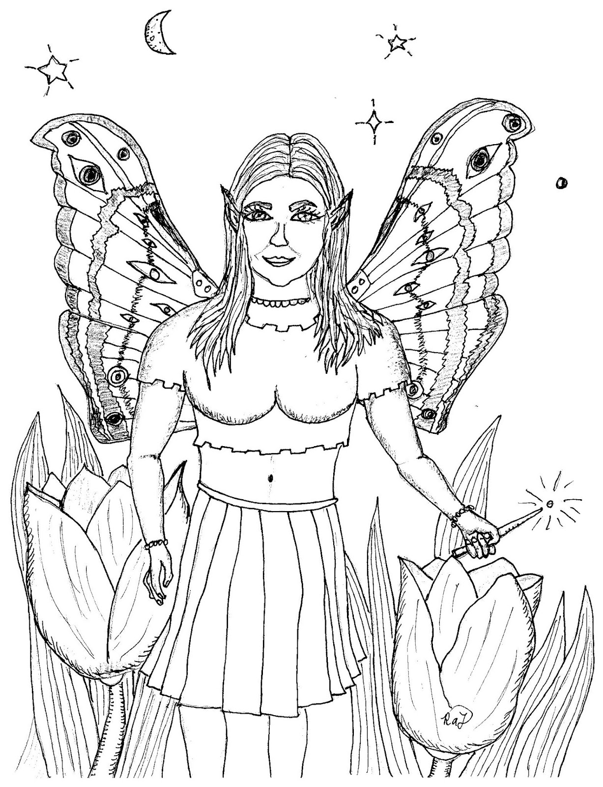 Robin's Great Coloring Pages: Night Fairies coloring pages