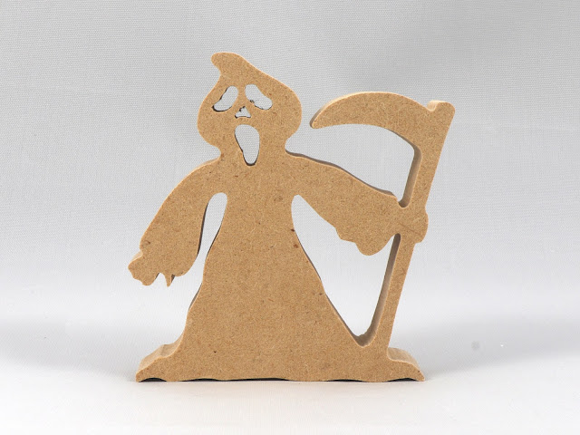 Handmade Wood Halloween Ghost Cut Out, the Grim Reaper