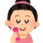 美顔器を使う女性のイラスト