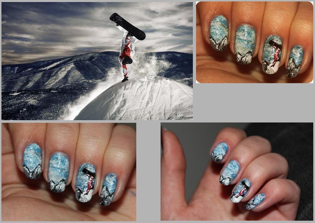LacquerVictim Nailart Es lebe die Herausforderung ( Snowboarder