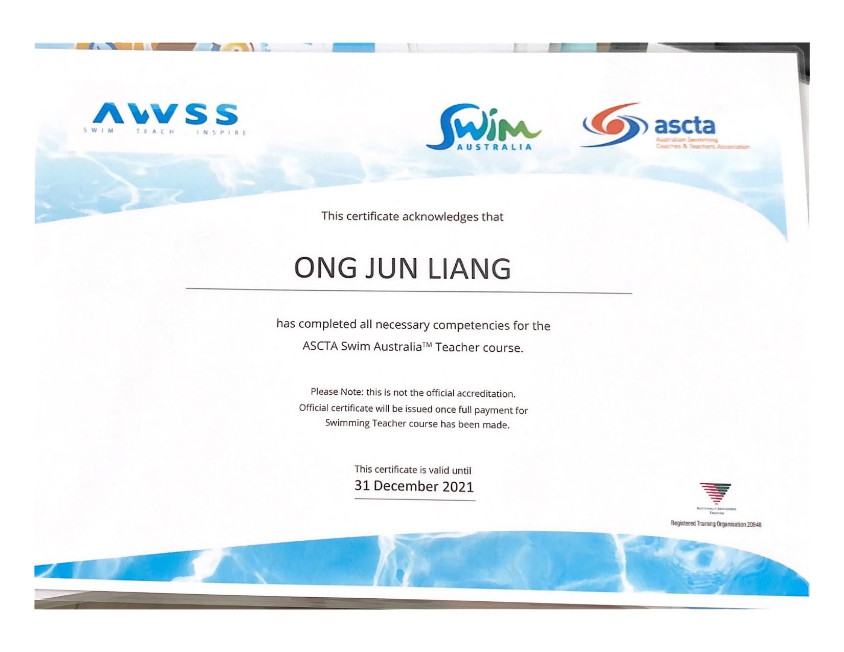 Journey as a Professional Swimming Instructor