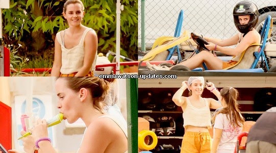 Emma Watson Updates: Emma Watson go-karting in Ibiza [August 13, 2021]