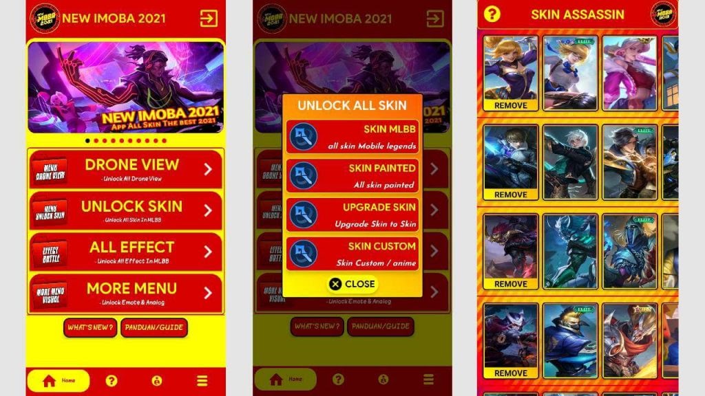 Download Imoba Injector Unlock All Skins & Emote MLBB Moonton Free Skins