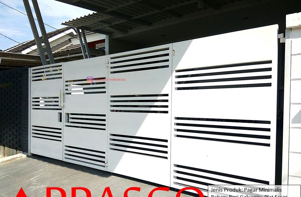 Pagar Minimalis Warna Putih Cantik Besi Galvanis Plat Esser di komplek