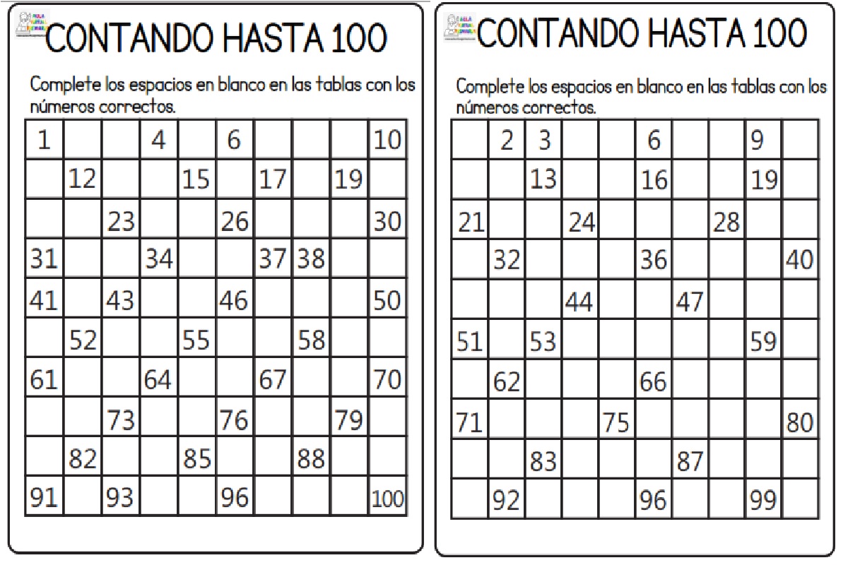 Actividades Para Trabajar Los Números Del 1 Al 100 Zona Educacion