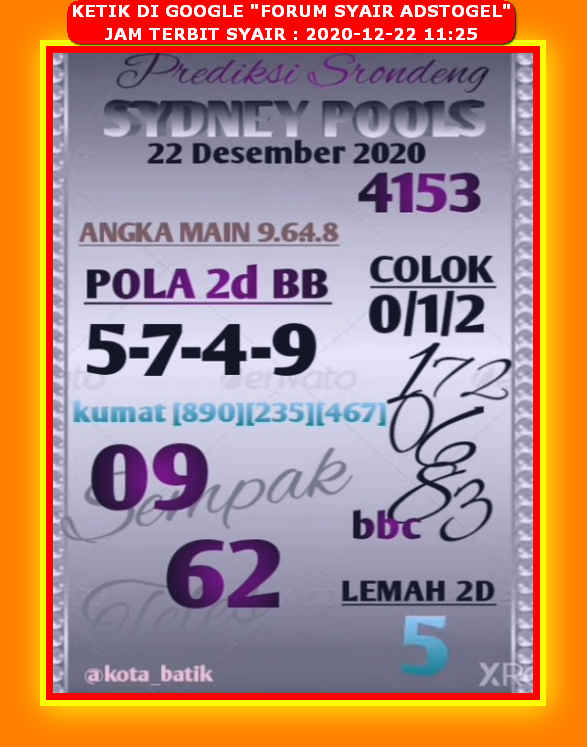 1 New Message Kode Syair Sydney 22 Desember 2020 Forum Syair Togel Hongkong Singapura Sydney