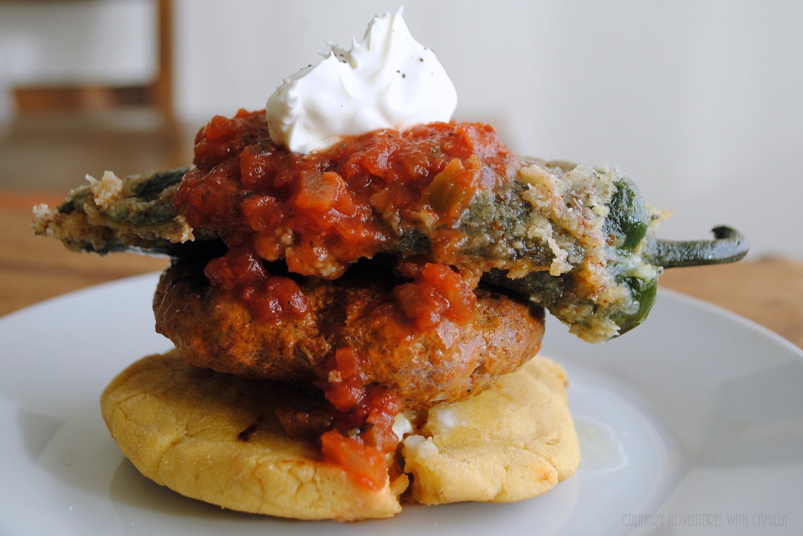 Chile RellenoTopped Chorizo Burger GirlCarnivore BurgerMonth Sponsor