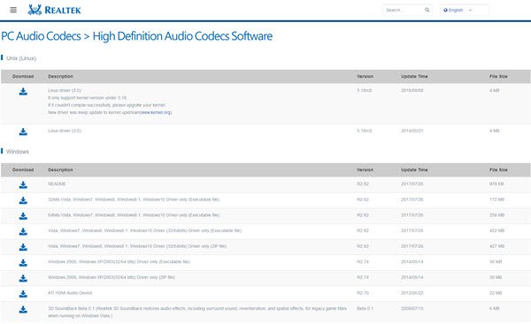 Gestionnaire audio HD Realtek