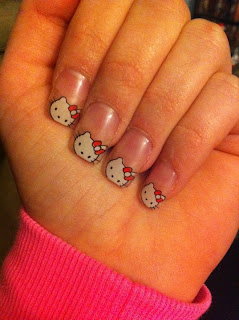 Hello Kitty nail manicure